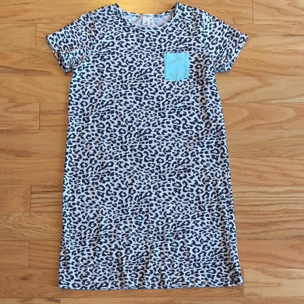 Crewcuts, Leopard Print T-Shirt Dress w/ Front Pocket, Size 12 (EUC)